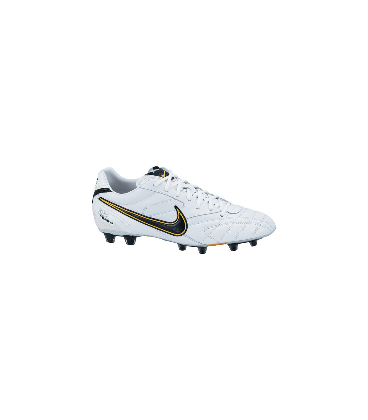 BOTAS DE FUTBOL NIKE TIEMPO CLASSIC FG LITE BLANCO NEGRO 4TRES3.COM